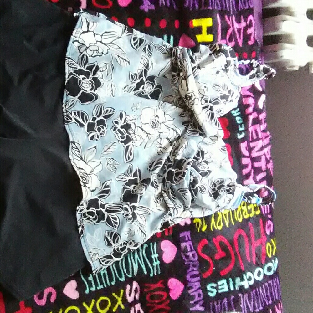 1 pc bathing suit with white and black roses